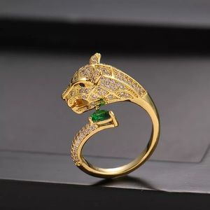 14K panther cat ring